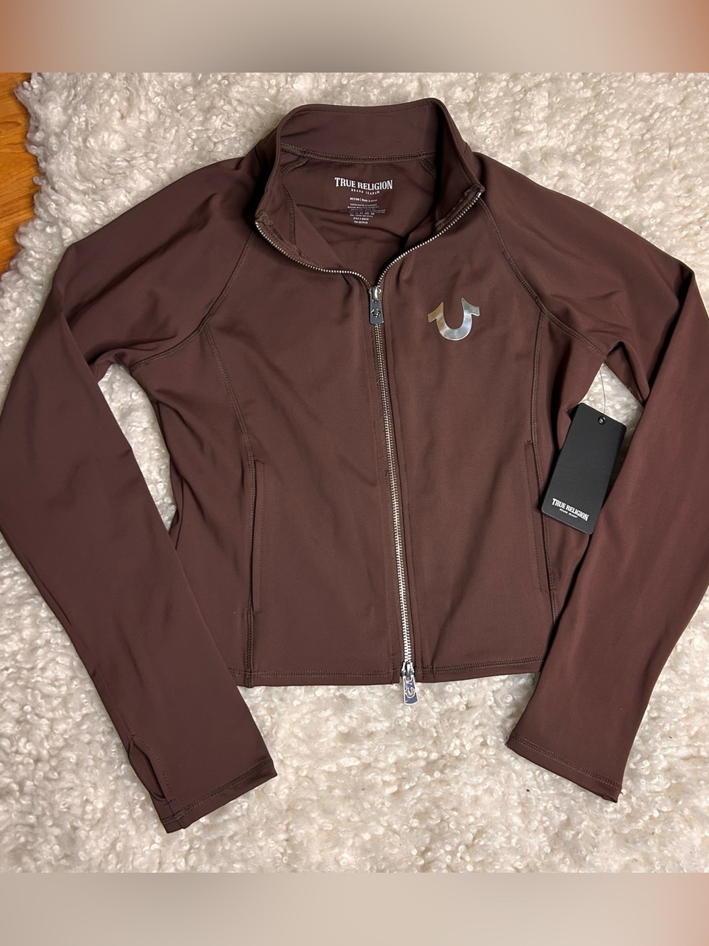 True Relogion Performance Jacket in brown size medium Deep Mohagany Brand new